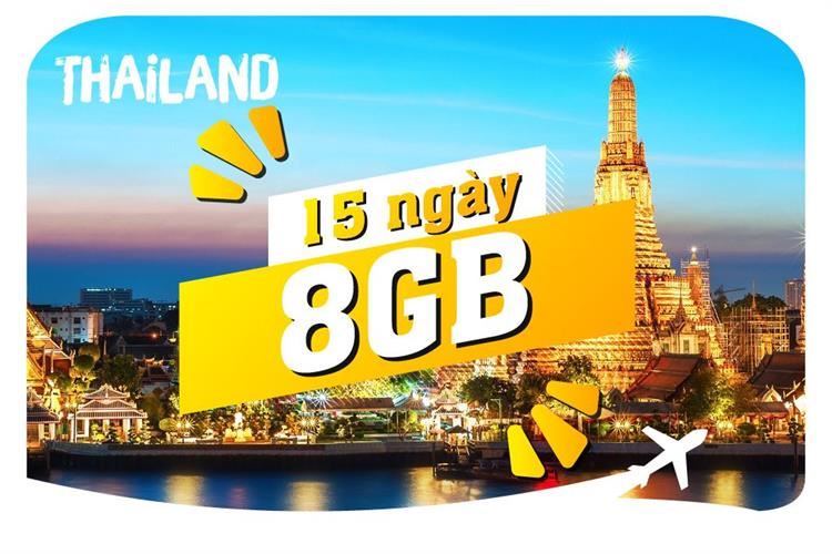 eSIM du lịch Bluecom Thailand 8GB/15 Ngày