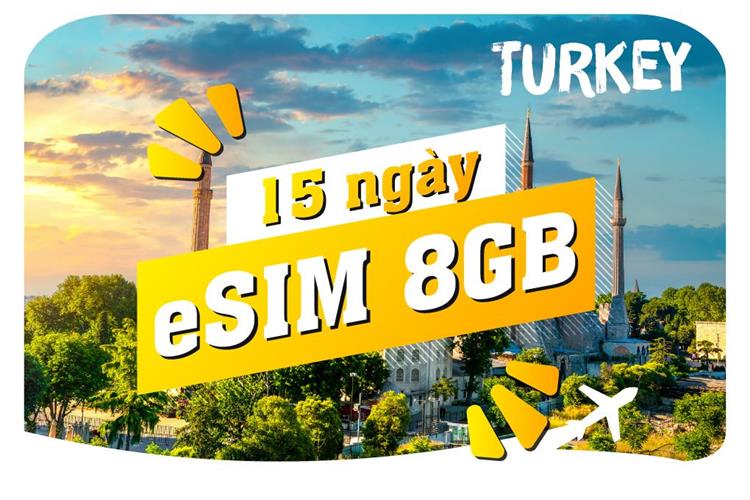 eSIM du lịch Bluecom Turkey 8GB/15 Ngày