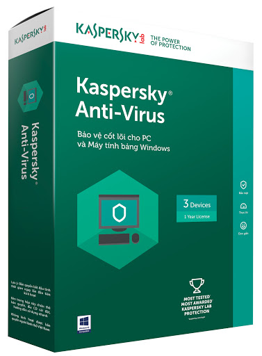 Phần mềm Kaspersky Antivirus 3 máy tính