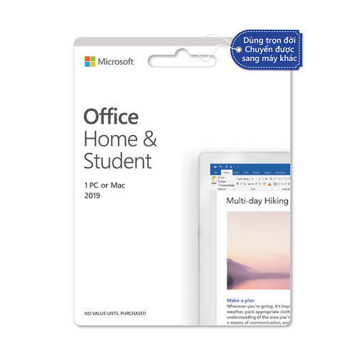 Phần mềm Office Home and Student 2019 English APAC EM Medialess P6 (79G-05143)
