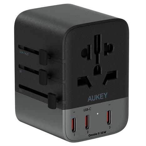 Adapter sạc du lịch đa cổng PD 35W Aukey PA-TA07A