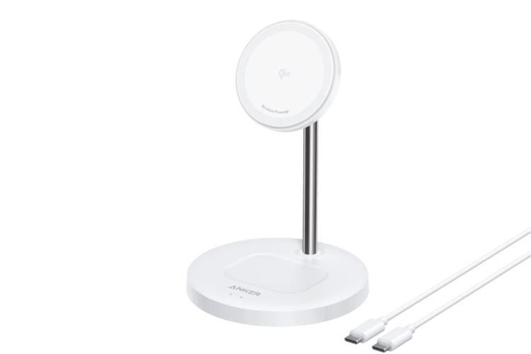 Bộ đế sạc không dây 2 in 1 15W MagGo Anker A2544 kèm Cáp Type C - Type C