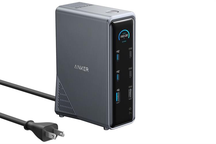 Bộ sạc nhanh chuyển đổi 14-in-1 160W Dual Display Anker A83B6 kèm Cáp Type C - Type C