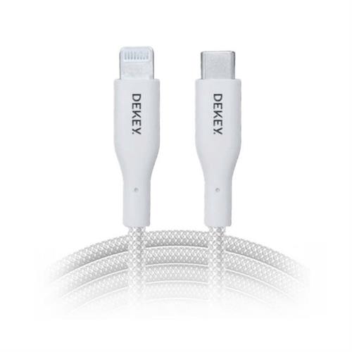 Cáp sạc nhanh và truyền dữ liệu Type C - Lightning 20W 0.9m Dekey Power Pioneer C2566 - Trắng