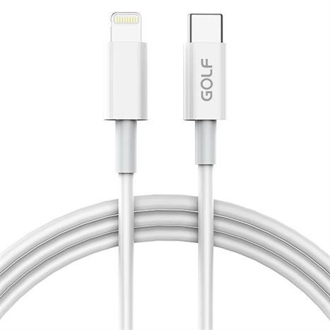 Cáp sạc nhanh và truyền dữ liệu Type C - Lightning 20W 1m Golf GC-81P - Trắng