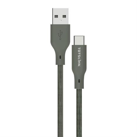 Cáp sạc nhanh và truyền dữ liệu USB-A - Type-C 15W 1m Totolink T1AC-GY
