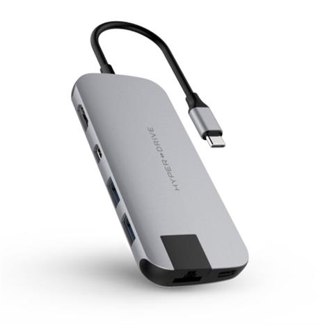 Hub chuyển đổi Type-C 8 in 1 Hyperdrive HD247B-SILVER