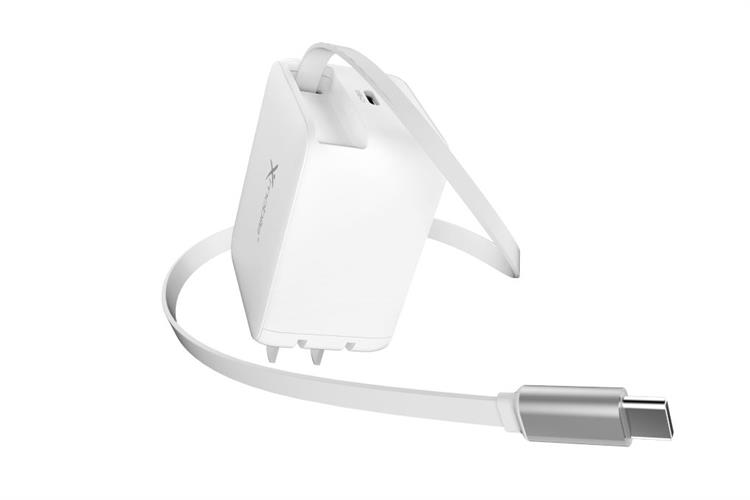 Sạc nhanh 2 cổng Type-C PD 67W Xmobile DS810C kèm cáp dây rút Type C
