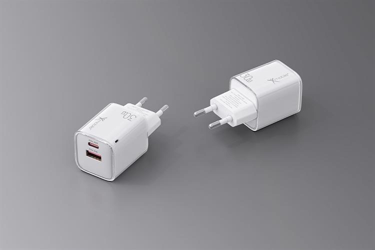 Sạc nhanh 2 cổng USB Type C PD GaN 30W Xmobile YC-348AC