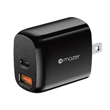 Sạc nhanh 2 cổng USB Type-C QC 3.0 GaN 20W Mazer M-GAN20US-V2-BK