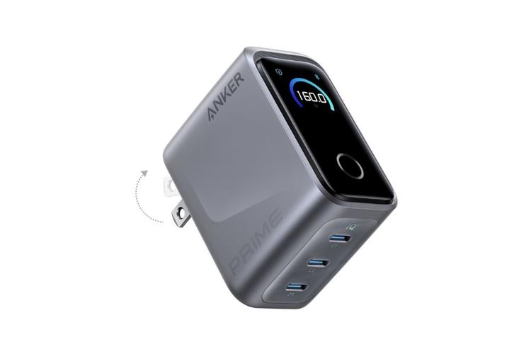 Sạc nhanh 3 cổng USB Type-C IQ5 GaN 160W Anker Prime A2687 AI LED Display
