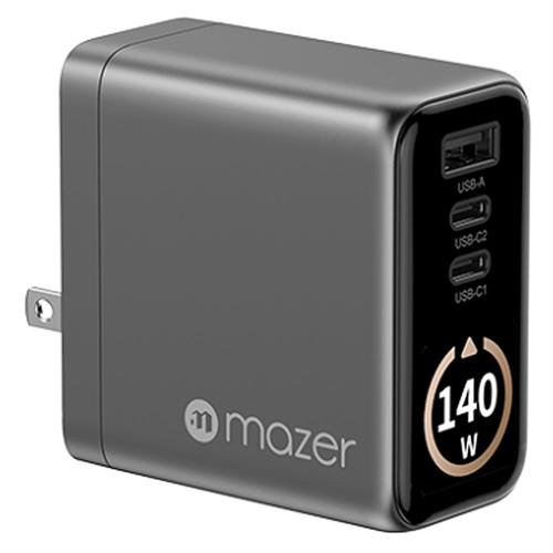 Sạc nhanh 3 cổng USB Type-C PD GaN 140W Mazer M-Ai-G140W-V7-BG