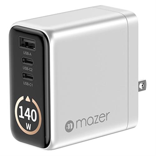 Sạc nhanh 3 cổng USB Type-C PD GaN 140W Mazer M-Ai-G140W-V7-SV
