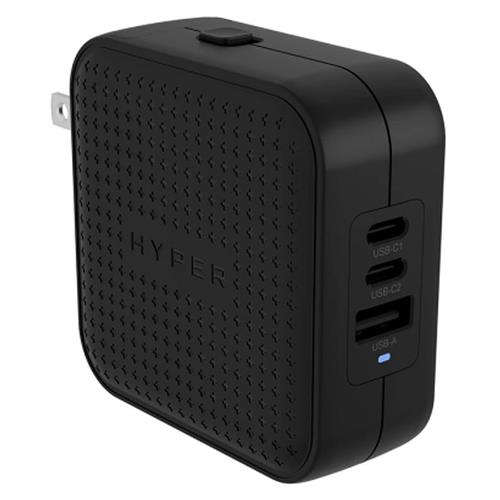 Sạc nhanh 3 cổng USB Type-C PD QC 3.0 GaN 70W HyperJuice HJ1003WHWWGL - Đen