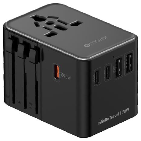 Sạc nhanh du lịch USB Type-C PD GaN 70W Mazer M-IFTravel170PD-BG