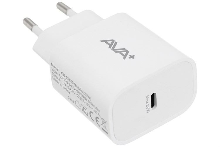 Sạc nhanh Type-C 20W AVA+ CS-CHG078