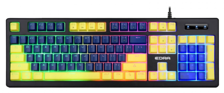 Bàn phím gaming E-Dra EK302 Blue Yellow – LED đẹp, chống nước, giá rẻ