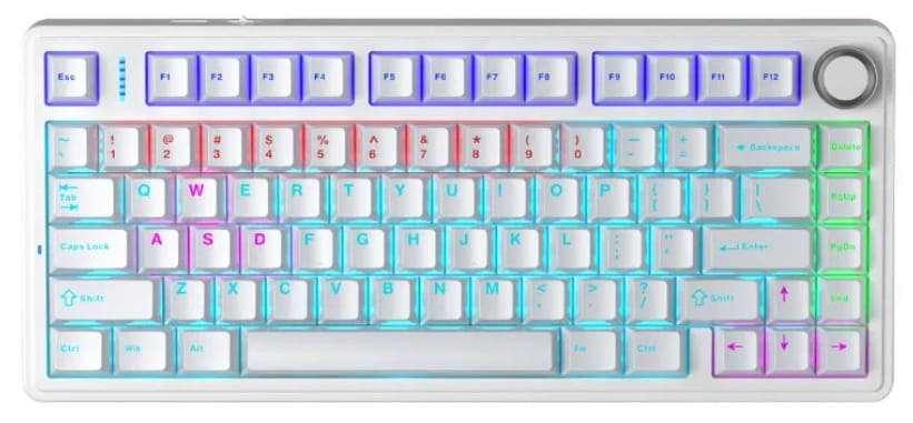Bàn phím cơ Aula F75 Trắng Red Switch – 75% layout, switch mượt, đẹp tinh tế