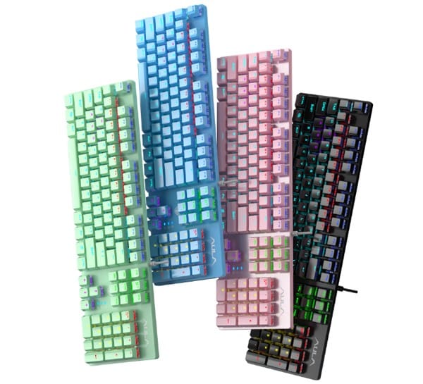 Bàn phím cơ Aula S2022 Đen Blue Switch – LED Rainbow, gõ clicky, giá rẻ