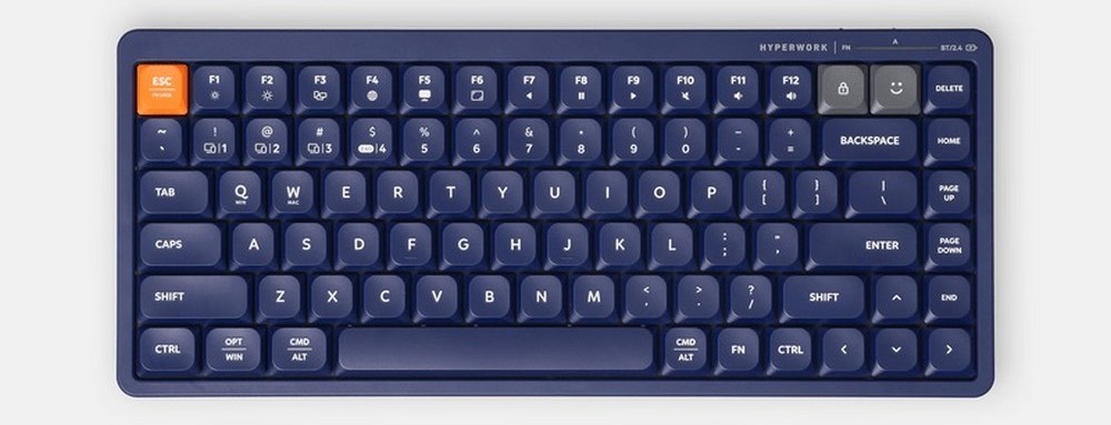 Bàn phím không dây HyperWork SilentKey Mini HPW-TS01M-BLE – Xanh – Kết nối Bluetooth, gõ êm, siêu mỏng