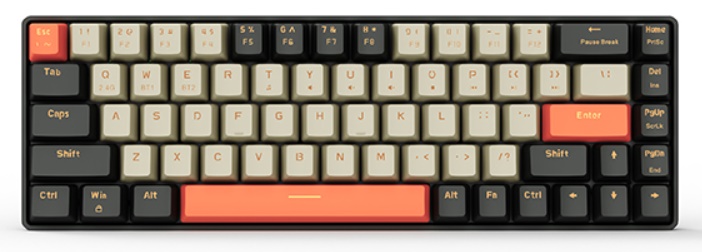 Bàn phím cơ E-Dra EK368L - Alpha Yellow Switch | Layout 68 phím gọn, gõ êm, giá tốt tại Vietitpro.vn