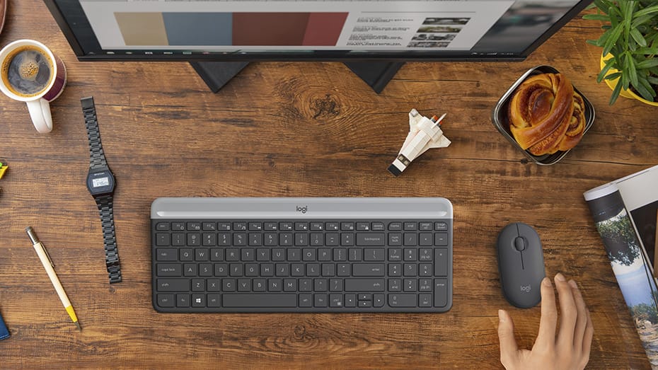 Bộ bàn phím chuột không dây Logitech MK470 Slim (Đen) | Thiết kế siêu mỏng – Gõ êm, dùng mượt