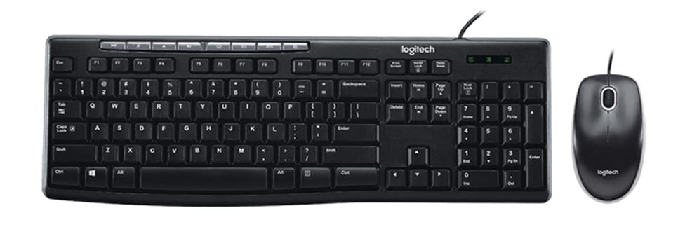 Bộ bàn phím chuột Logitech MK200 (Đen) – Bền bỉ, gõ êm, chính hãng
