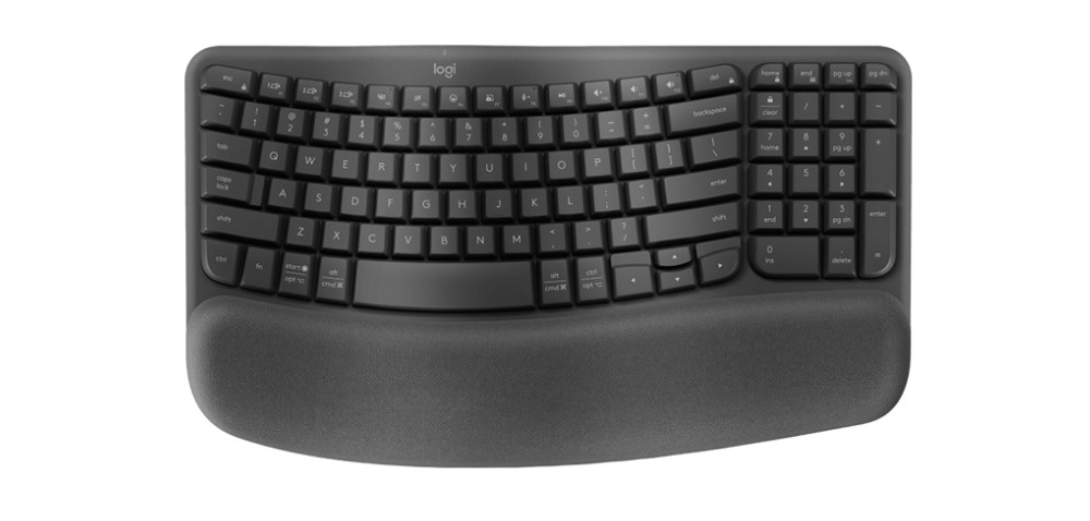 Bàn phím không dây Logitech Wave Keys Ergonomic – Thiết kế công thái học, kết nối Bluetooth/Wireless