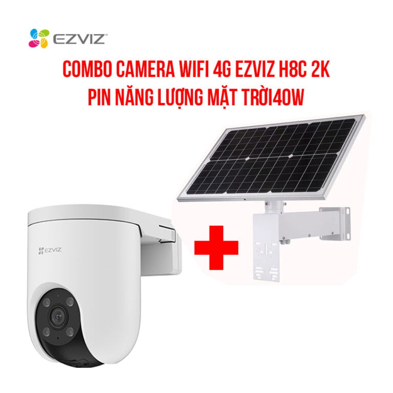 Combo camera 4G EZVIZ H8C 2K + Pin NLMT 40W - Camera EZVIZ H8C 4G solar