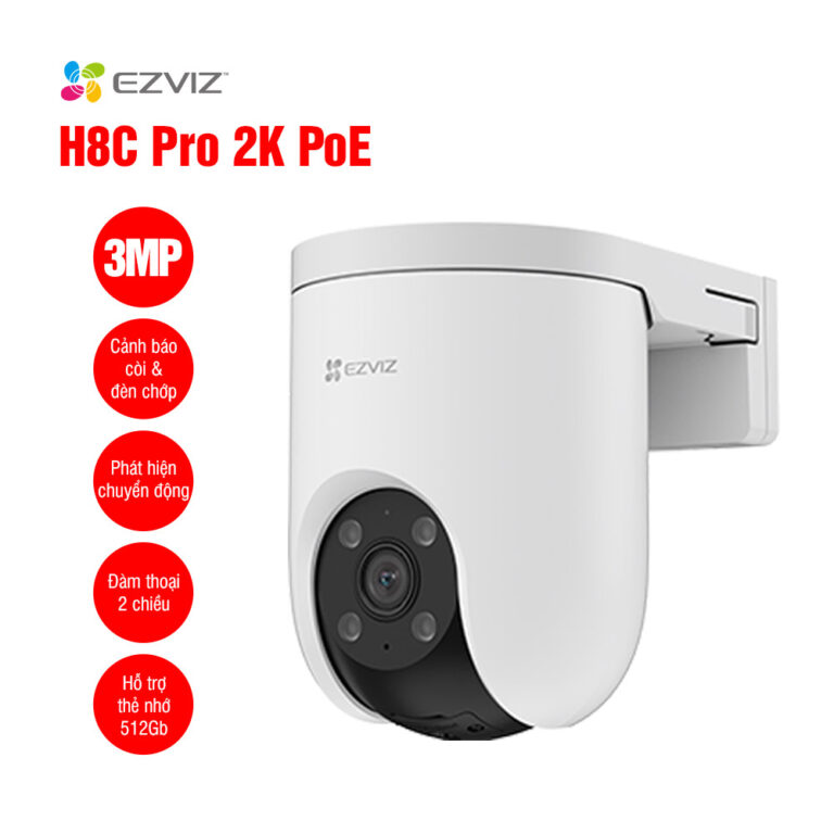 Camera quay quét 3MP EZVIZ H8C Pro 2K PoE - Camera EZVIZ H8C Pro PoE outdoor