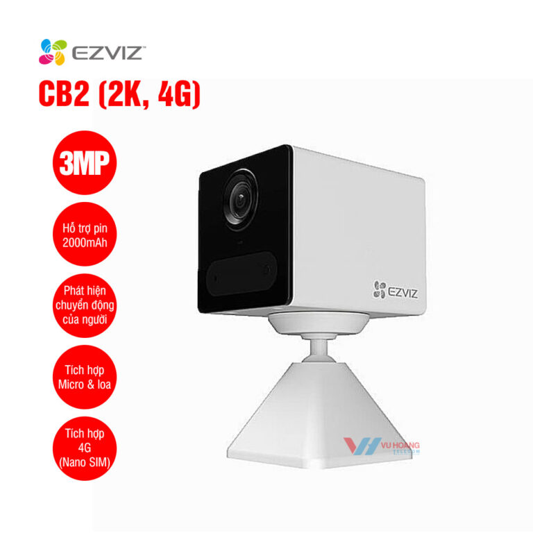 Camera WiFi dùng pin EZVIZ CB2 4G 2K Portable - Camera IP EZVIZ 3MP 4G Battery