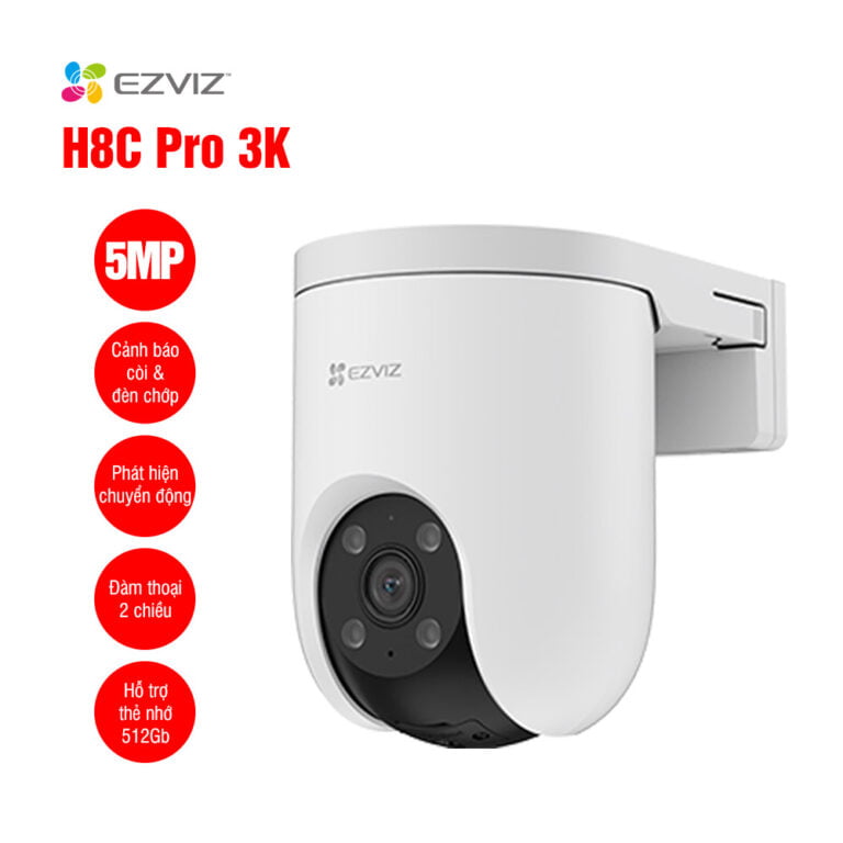 Camera WiFi EZVIZ H8C Pro 3K 5MP quay quét thông minh - Camera EZVIZ H8C Pro 5MP PoE