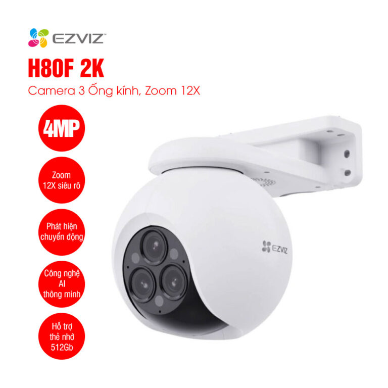 Camera WiFi EZVIZ H80F 2K 4MP Triple Lens - Camera IP EZVIZ WiFi Zoom 12X Outdoor