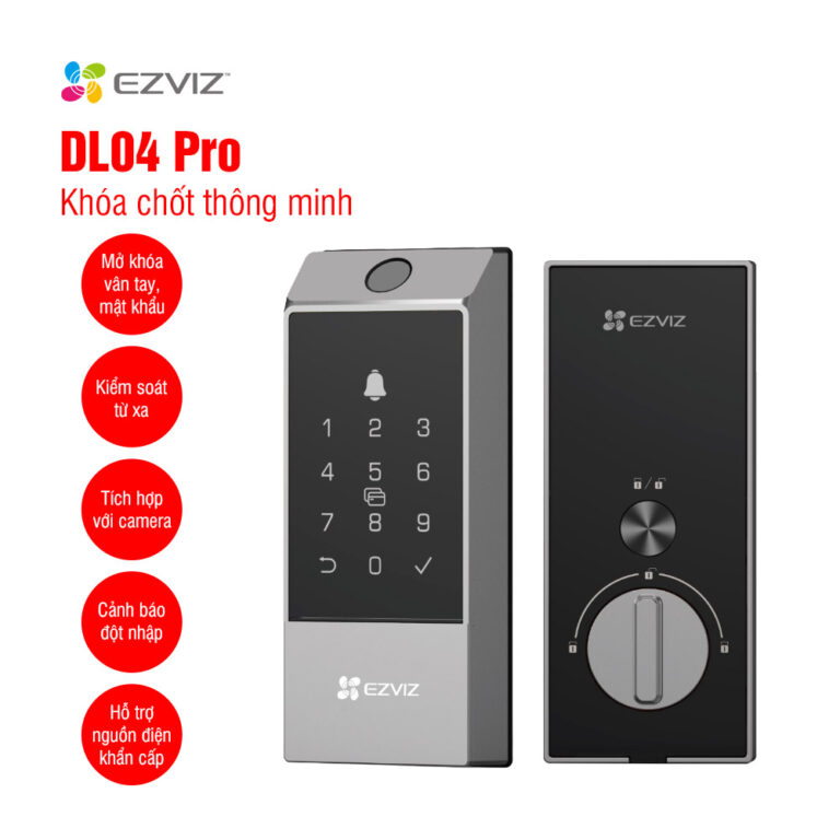Khóa Chốt Thông Minh EZVIZ DL04 Pro – Mở Cửa Từ Xa, Bảo Mật Tuyệt Đối