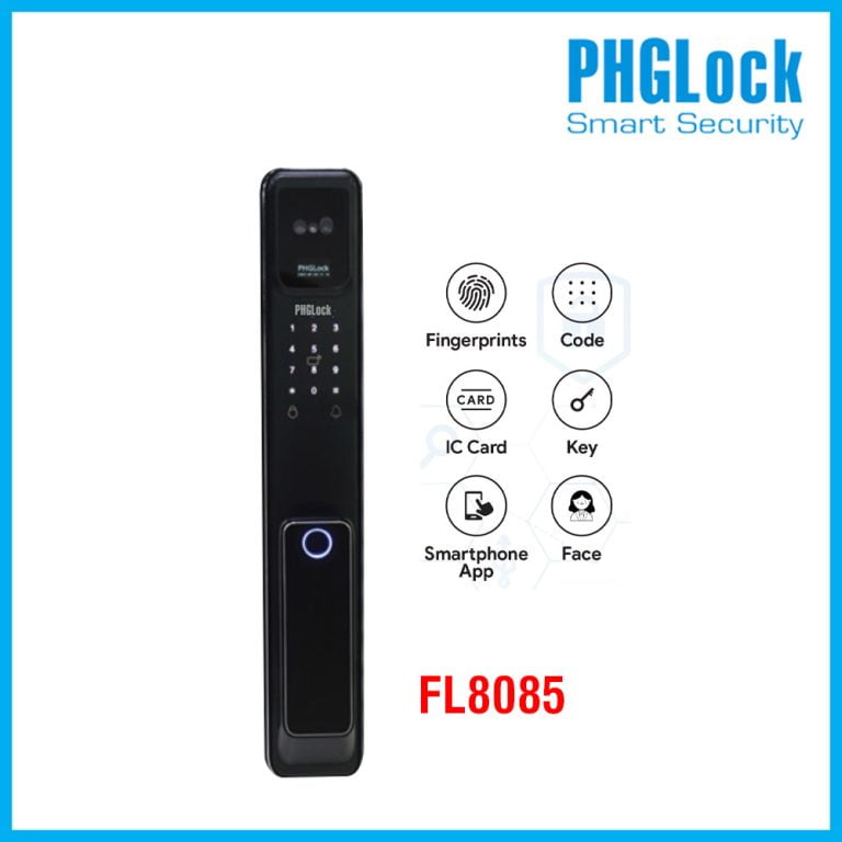 Khóa Cửa Nhận Diện Khuôn Mặt PHGLock FL8085 – Bảo Mật Cao, Mở Khóa Bằng Face ID