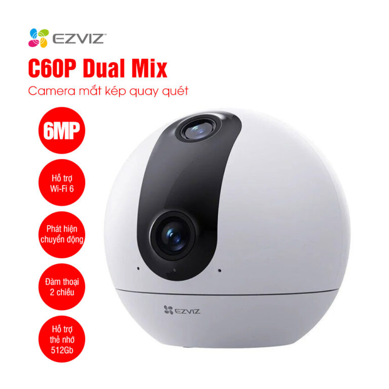 Camera mắt kép quay quét 2K+ EZVIZ C60P Dual Mix - Camera EZVIZ C60P Dual trong nhà