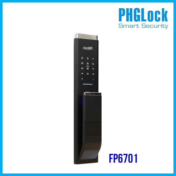 Khóa cửa vân tay cho căn hộ sang trọng PHGLOCK FP6701 - Khóa PHGLOCK FP6701 vân tay sau tay cầm
