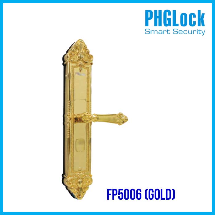 Khóa cửa cho biệt thự, căn hộ sang trọng PHGLOCK FP5006 (Gold) - Khóa PHGLOCK FP5006 màu vàng