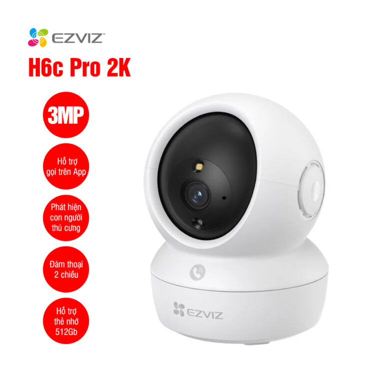 Camera WiFi quay quét EZVIZ H6c Pro 2K 3MP - Camera EZVIZ H6c Pro quay quét 360°