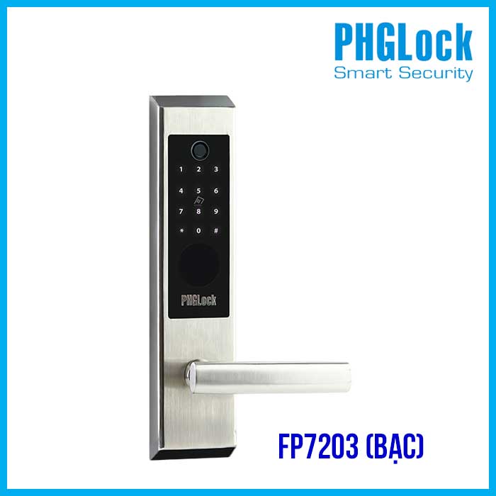 Khóa điện tử cho văn phòng PHGLOCK FP7203 Bạc - Khóa PHGLOCK FP7203 màu bạc inox