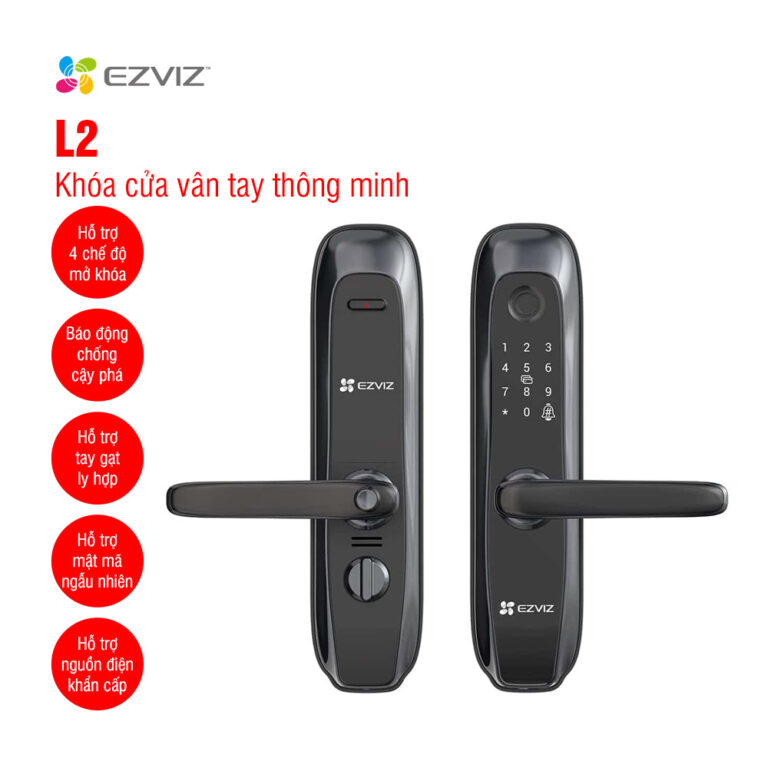 Khóa cửa vân tay thông minh EZVIZ L2 - Khóa EZVIZ L2 chuông cửa âm lượng lớn