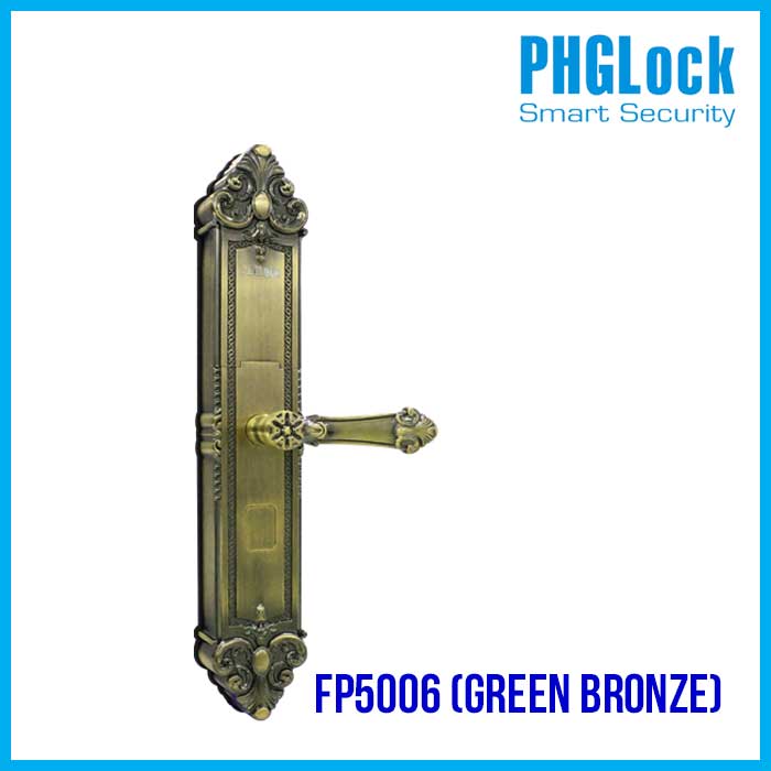 Khóa cửa cho biệt thự căn hộ sang trọng PHGLOCK FP5006 Green Bronze - Khóa PHGLOCK FP5006 đồng xanh