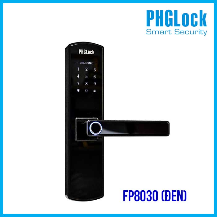 Khóa cửa cho văn phòng căn hộ PHGLOCK FP8030 Đen - Khóa PHGLOCK FP8030 đen hợp kim