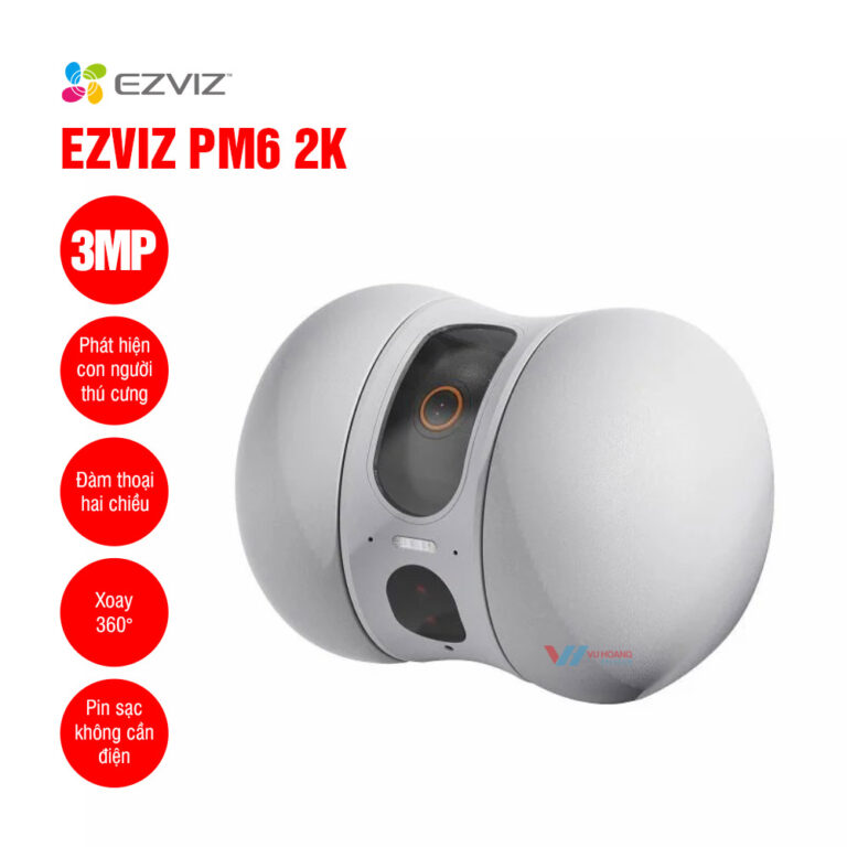 Camera pin sạc trong nhà EZVIZ PM6 2K AI - Camera IP EZVIZ 3MP Battery Powered