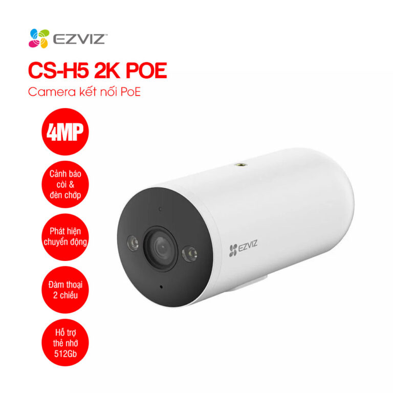Camera ngoài trời EZVIZ H5 PoE 2K 4MP - Camera EZVIZ H5 PoE outdoor