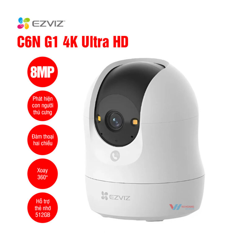 Camera trong nhà EZVIZ C6N G1 4K Ultra HD AI - Camera IP EZVIZ 8MP Smart Home