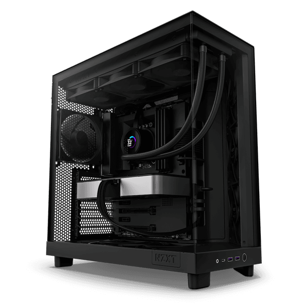 Vỏ máy tính NZXT H6 Flow Black - Mid Tower 3 quạt F120Q đen
