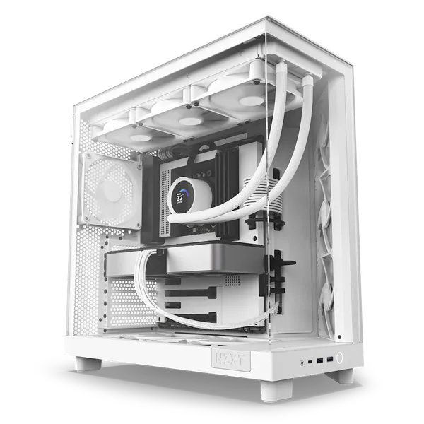 Vỏ máy tính NZXT H6 Flow White - Mid Tower 3 quạt F120Q trắng