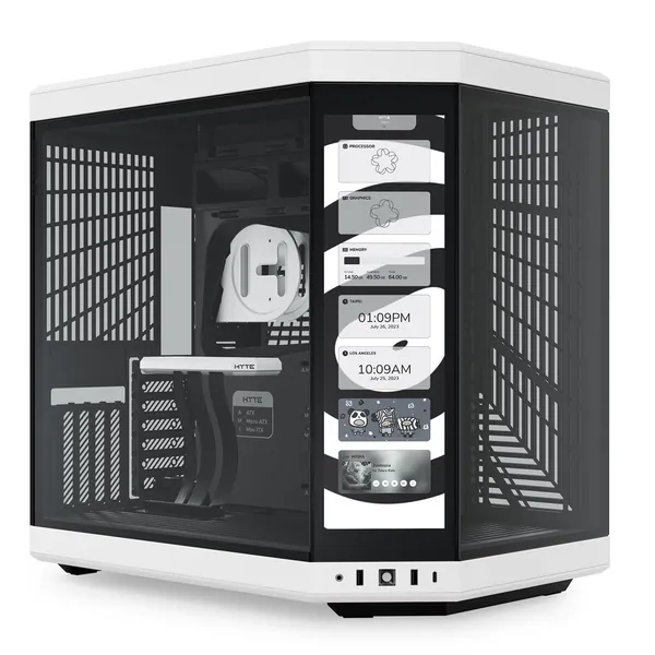 Vỏ máy tính HYTE Y70 Touch Black/White - Màn hình cảm ứng 14.5 inch