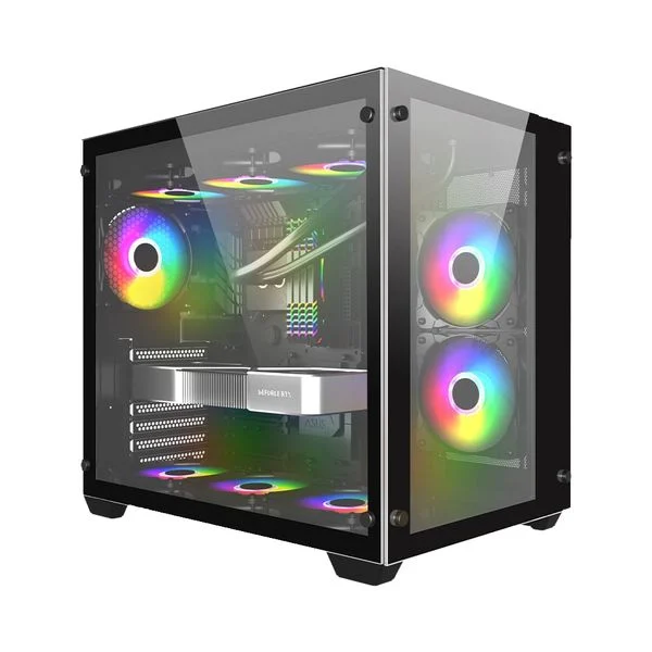 Vỏ máy tính 1st Player MV7 Black - Mid Tower kính cường lực đen